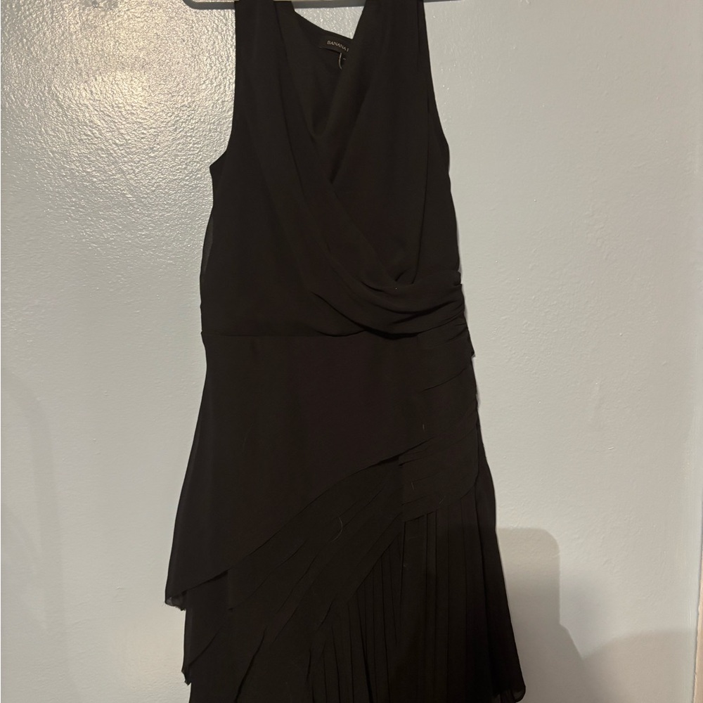 Banana Republic Black Asymmetrical Halter Sheath Dress
